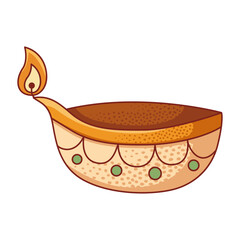 Fototapeta premium Traditional Indian diya oil lamp illustration
