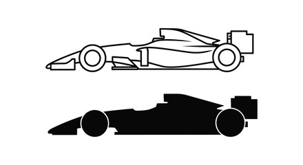 Obraz premium Formula one racing car design featuring a striking black silhouette