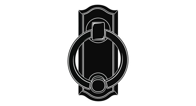 Elegant black door knocker with ornate ring a striking silhouette