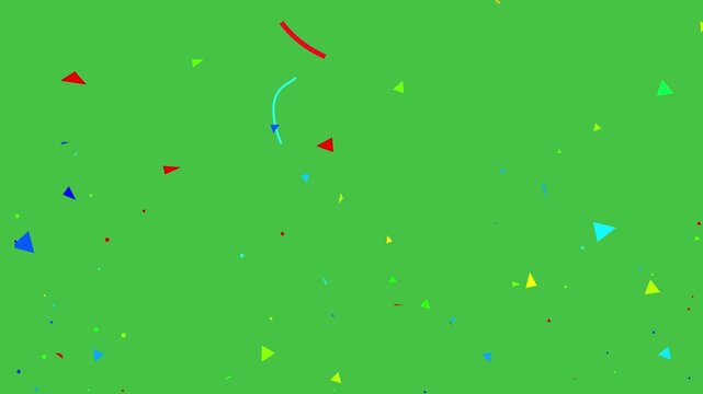 Multicolor Confetti Explosion, 2D animation of exploding confetti on Green Screen, Vibrant colorful confetti falling effects in celebration scene, Colorful Confetti  with Ribon Celebration Falling