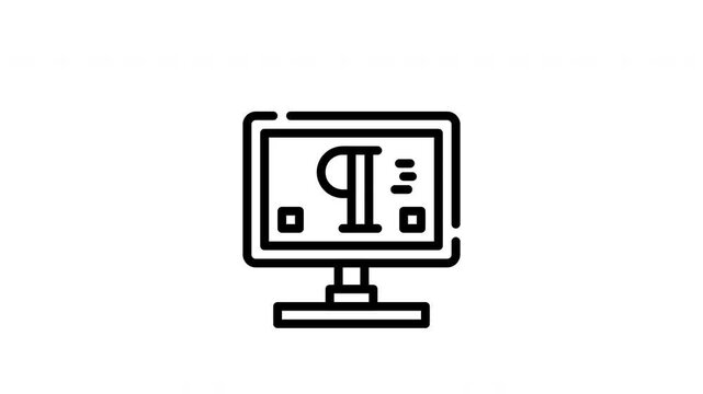Computer monitor displaying a paragraph symbol. Perfect for educational materials, writing blogs, tech articles, and design projects.
