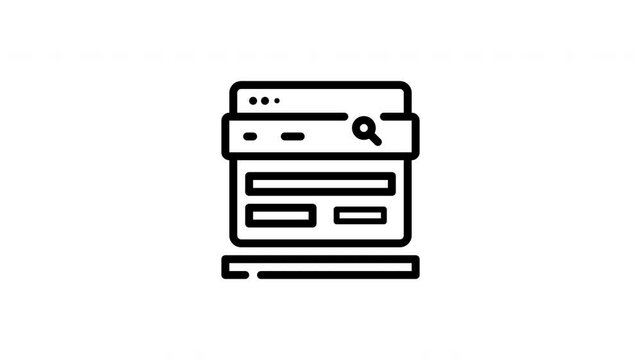 Outlined search engine result page with content blocks. Suitable for web design, digital marketing, seo tutorials, and educational presentations on search engines.
