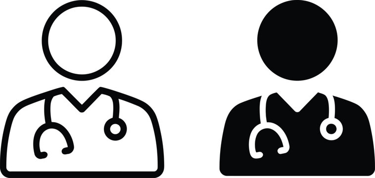 Doctor and patient icon set healthcare professionals and individuals