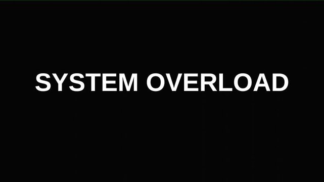 Conceptual illustration of a system reaching its operational limits, displaying a critical message warning of SYSTEM OVERLOAD utilization and potential functional collapse