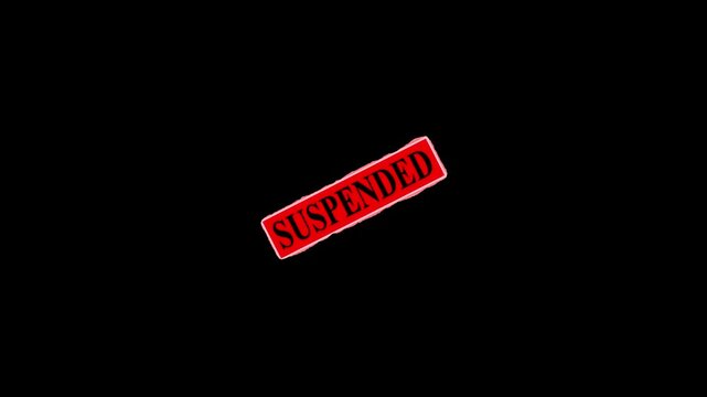 suspended red stamp on black background motion video footage 4k, suspended  stump  animation on black background, 