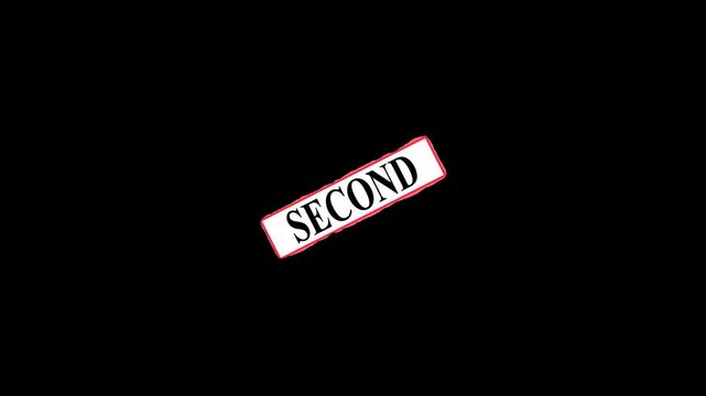  second place approval sign on black background. close-up glowing second countdown timer neon light black background motion video