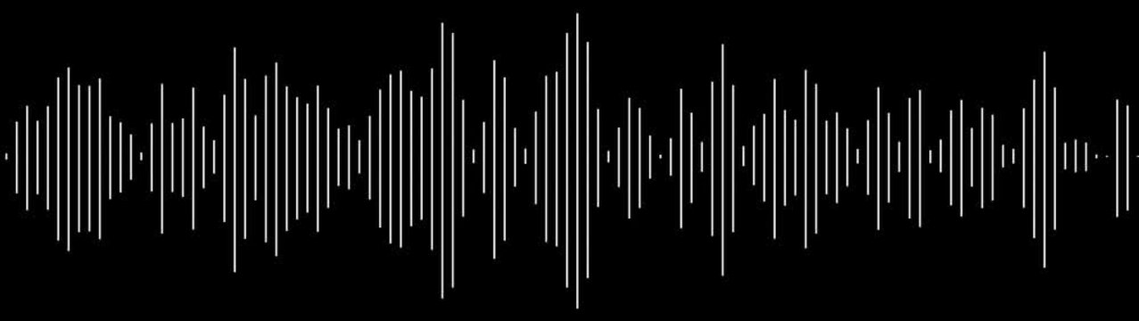 White audio waveform spectrum moving animation on green background. Sound wave pattern audio visual waveform. Motion graphics of music bar concept