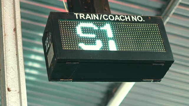 Digital Train Coach Indicator Display Showing S1 Compartment