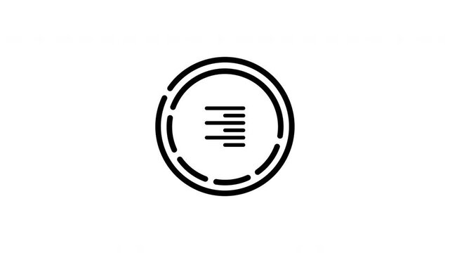 Text alignment symbol in a bordered circle. Suitable for design and graphic projects needing visual cues for alignment and layout.
