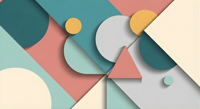 &ldquo;Abstract Geometric Background with Overlapping Shapes and Soft Shadows&rdquo;