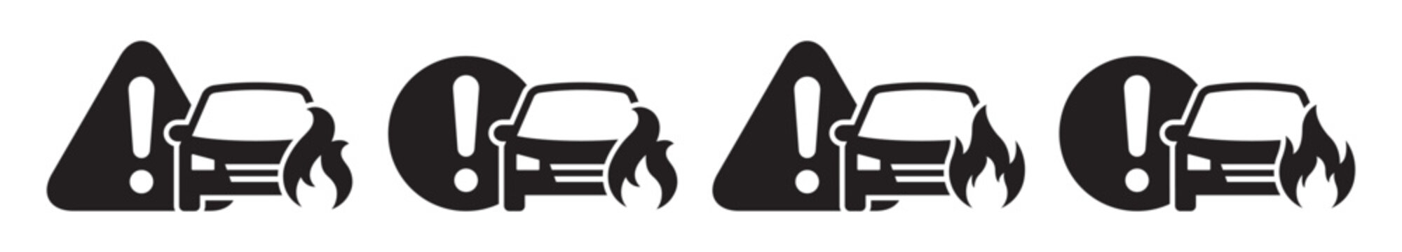 Car accident warning icon, Car crash icon, vector illustration