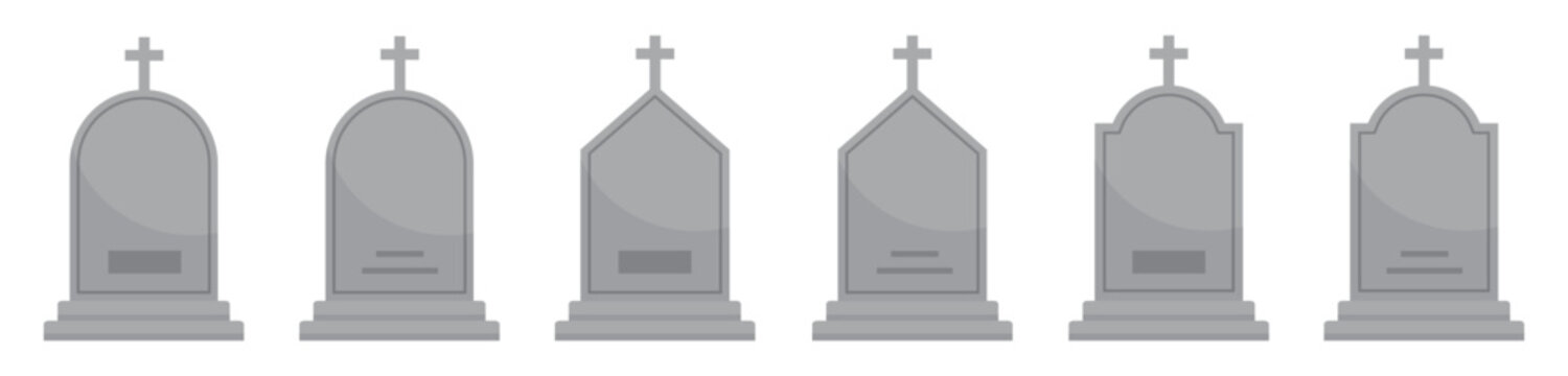 Gravestone icon. Tombstone icon. Headstone icon, vector illustration