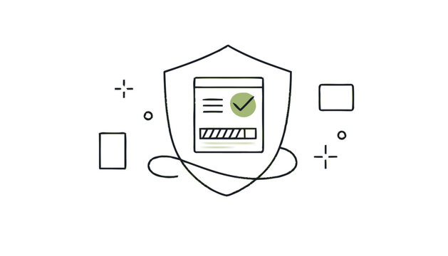 Shield Protecting Digital Information Security.