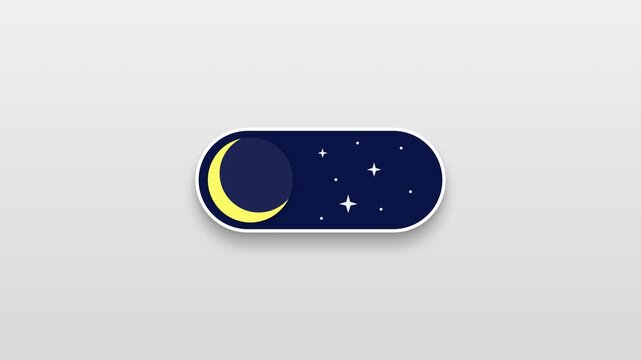 Day Night Toggle Switch Animation 4K &ndash; Sun Moon UI Transition Loop