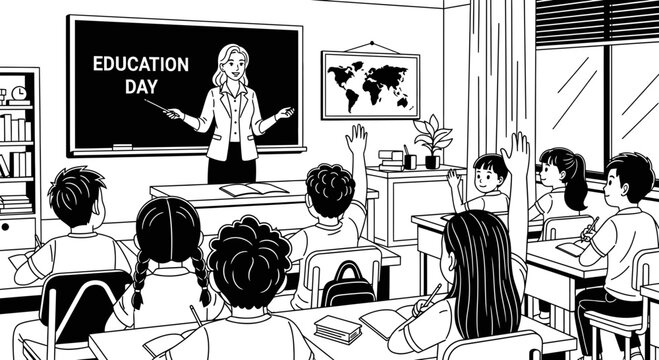 education day classroom scene