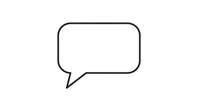 Simple black speech bubble icon.