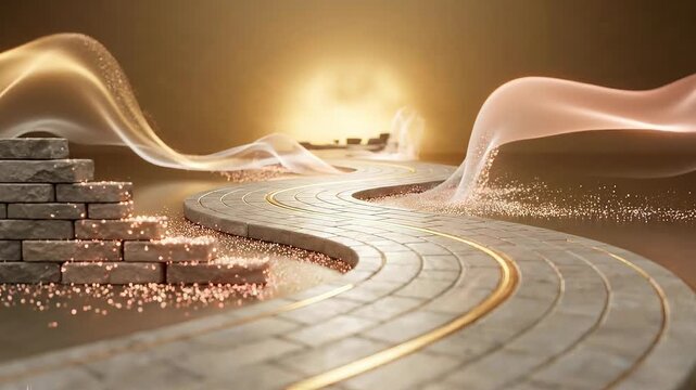 Seamless loop strategic business path animation, growth direction and opportunity background.