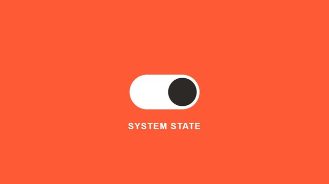 System State Toggle Switch Graphic Animation on Orange Background