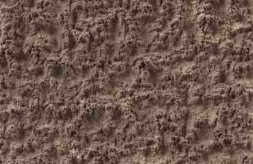 Fototapeta premium Rough brown sandy soil texture with craters and bumps for natural earth background design.