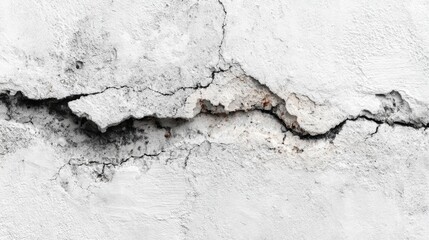 Fototapeta premium A close-up view of a cracked and damaged concrete surface