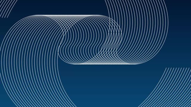 Minimalist monochrome wave pattern with layered curved lines creating depth and motion on black background. Ideal for themes of sound frequency, signal processing, 