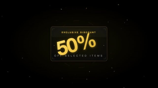 50 percents discount motion graphic animation