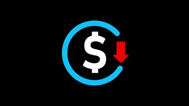 Neon dollar symbol glowing blue on dark background modern currency icon USD sign minimal digital finance concept futuristic money symbol clean circle design