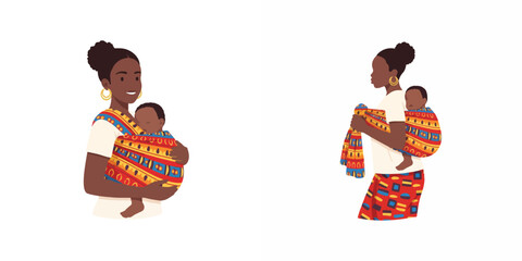picture of an African woman carrying a child