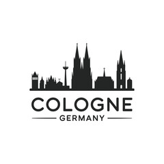 Fototapeta premium A striking silhouette of cologne s skyline with its iconic cathedral