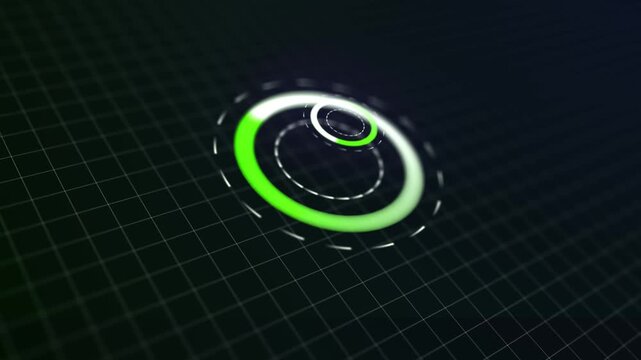 Abstract Glitch Loading Animation with Rotating Effect and Digital Screen Distortion