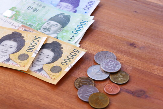 韓国の通貨、ウォンKRW（紙幣と硬貨）
