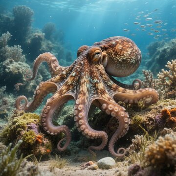 Common Octopus A marine animal with eight arms and a remarkable
