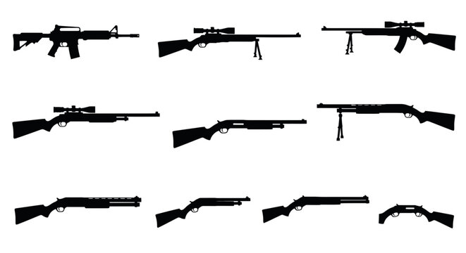 Collection of Rifle and Shotgun Silhouettes