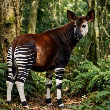 Okapi Okapia johnstoni &ndash; A rare forest dwelling relative of th