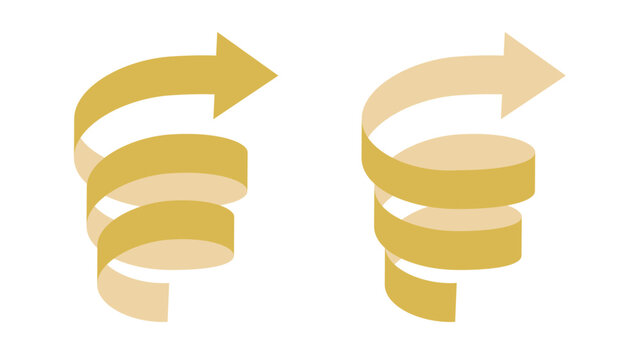 3D Spiral Arrow Icon Set