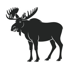 Fototapeta premium A striking black silhouette of a majestic moose with large antlers