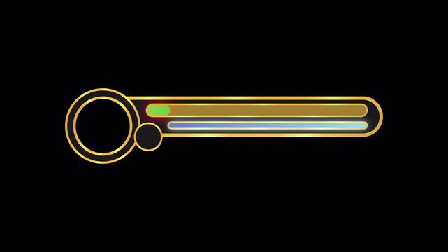 Gold XP Progress Bar Futuristic Game HUD Interface Animation