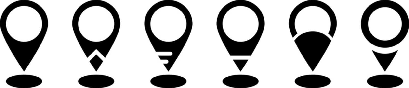 Illustration of location pin icons.