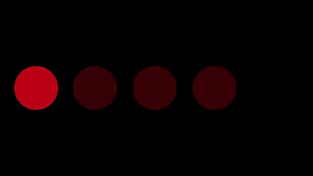 Looping Red Racing Lights  Indicator Animation on Black Background