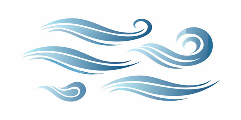 Naklejka premium Abstract blue wave designs create a flowing dynamic water effect