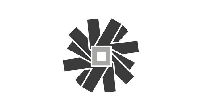 Black and white wind turbine.