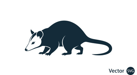 Fototapeta premium Opossum Silhouette Icon Vector Graphic