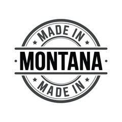 Fototapeta premium A circular black and white stamp indicating products made in montana