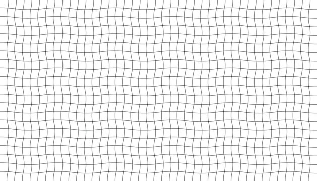 An optical illusion featuring three distorted grid patterns against a dark textured background showcasing visual perception