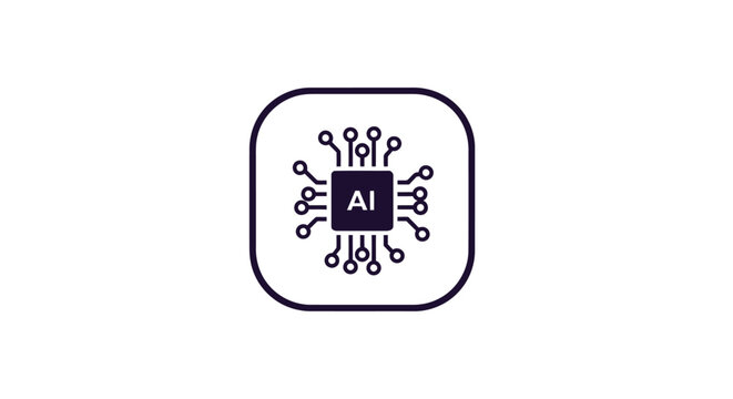 Artificial Intelligence Chip Icon Representing Technological Advancement.