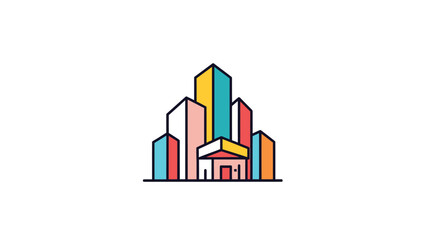 Fototapeta premium Colorful Abstract Cityscape Illustration Depicting Modern Architectural Designs.