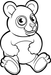 Fototapeta premium A panda bear cartoon character animal illustration