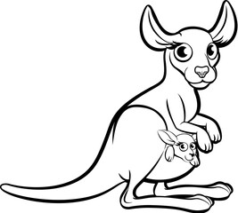 A kangaroo australian animal cartoon character illustration
