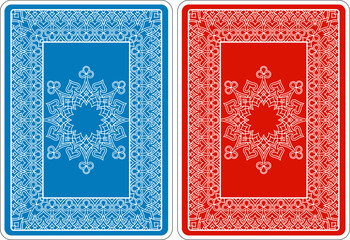 Card backs pattern design from a new original deck of playing cards. The design interworks the four suit symbols in highly detailed abstract pattern. © Christos Georghiou