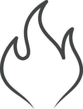 Vector graphic illustration of a stylized flame design element